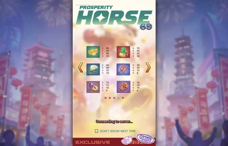 Prosperity Horse - tabuľka výplat symbolov
